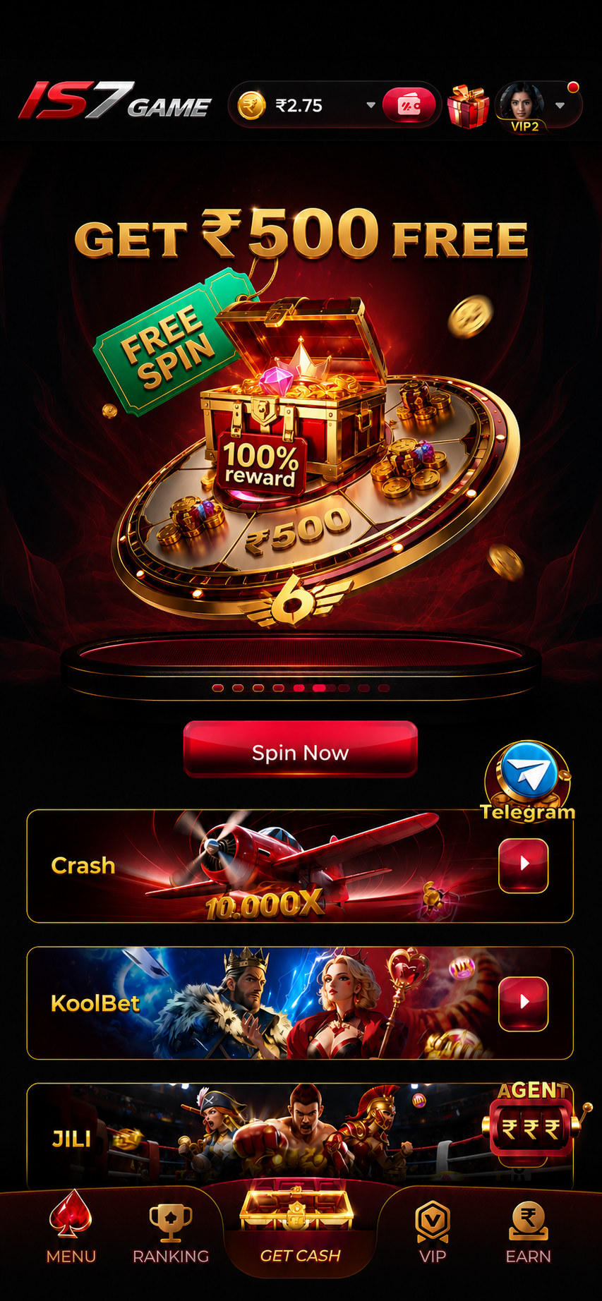 The IS7 Game APK running on an Android phone — IS7 latest APK v3.2.1